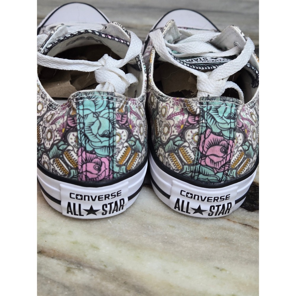 Converse Chuck Taylor All Star Sugar Skull Floral Low Top Sneakers Multicolor W7 - Picture 7 of 11
